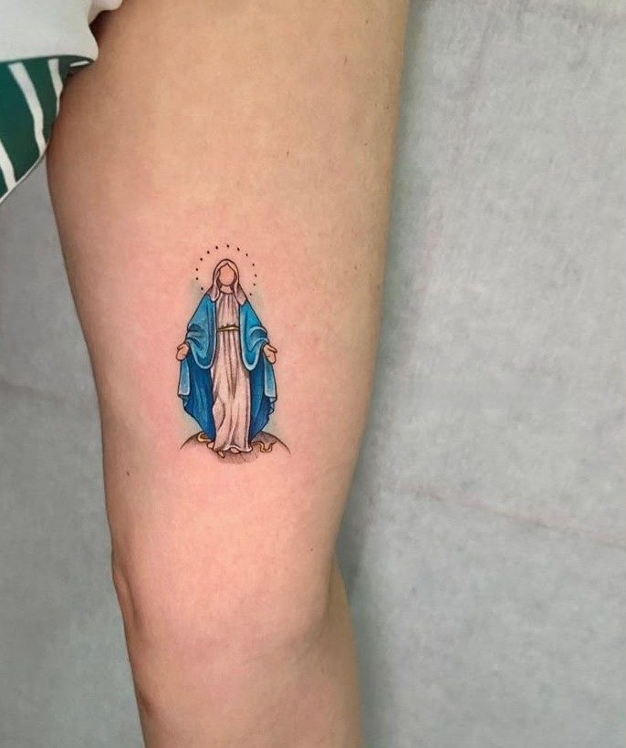 25 Jesus Tattoo Ideas : Sacred Heart, Virgin Mary, Fine Line, Sleeve for Women, Back, Forearm