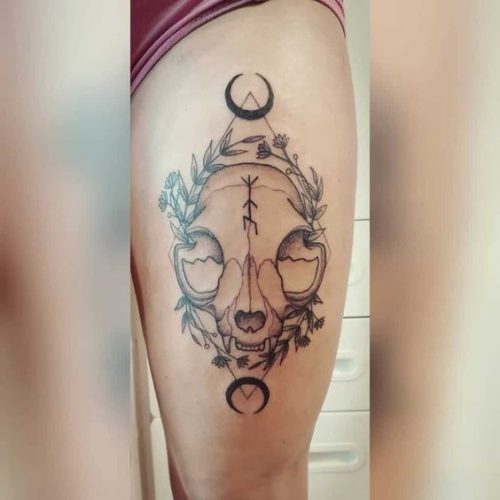 19 Cat Skull Tattoo Ideas