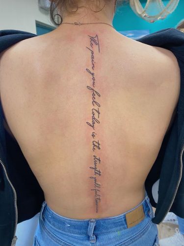17 Cursive Spine Tattoo ideas
