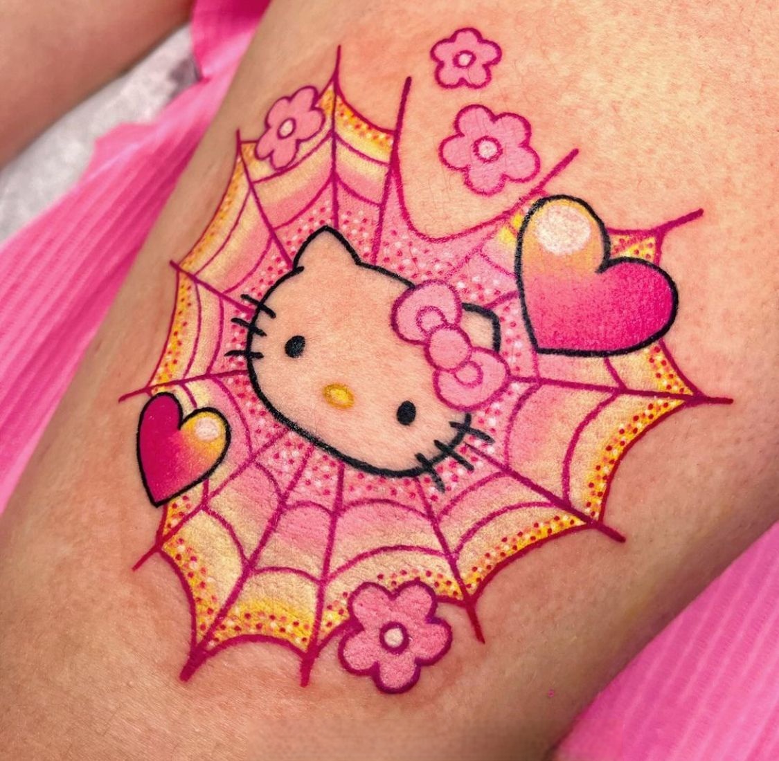 Hello Kitty Tattoo 29 Ideas for Women, Men & Couples Sleeve, Fine Line, Y2K, Cien Pies & More