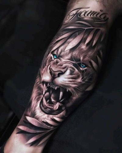 Lion Tattoo with Blue Eyes: 20 Enchanting and Mesmerizing Designs