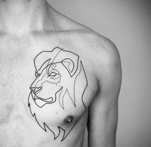 Lion Tattoo Outline: 19 Bold and Striking Silhouette Designs