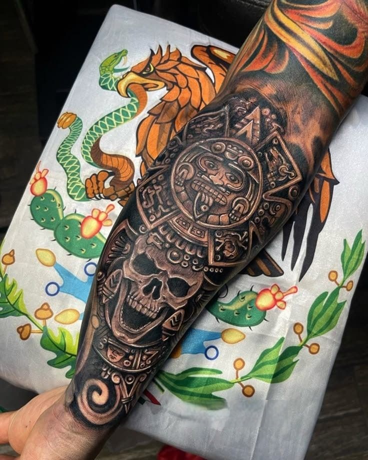Aztec Tattoo 25 Ideas : Mexican Art Traditional Designs For Men and Women
