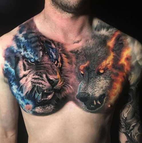 27 Chest Tiger Tattoo Ideas
