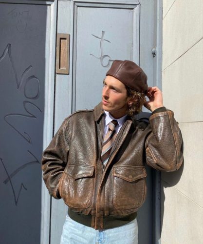 17 Trendy Men’s Jacket and Tie Combos for : Leather, Denim & Velvet Style