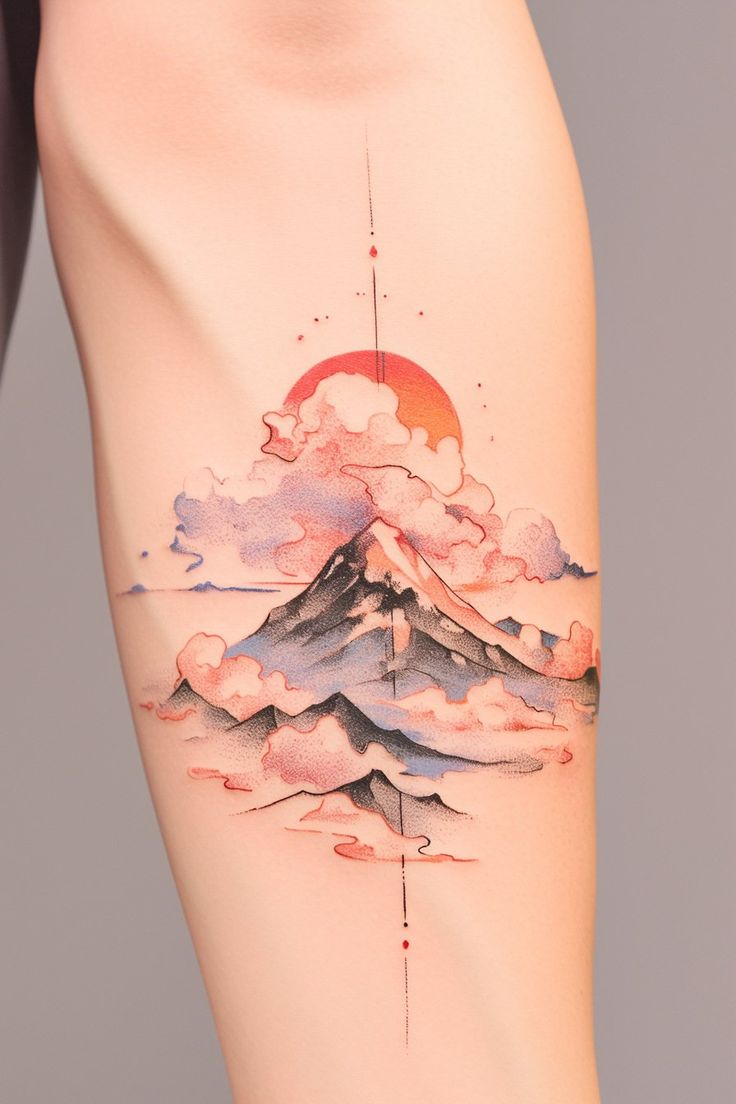 27 Ideas Mountain Tattoo Ideas : Minimalist, Geometric, Fine Line & Sleeve Designs