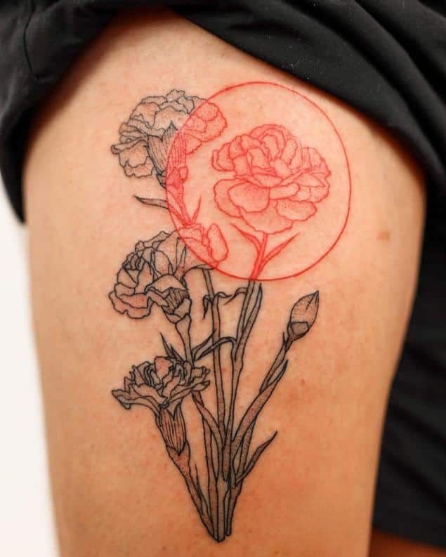 25 Carnation Tattoo Ideas : Traditional Designs for Women, Shoulder, Sleeve, Ankle & More