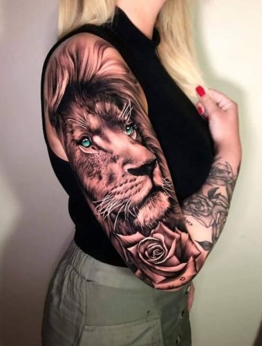 Lion Tattoo Sleeve: 18 Captivating Full Arm Designs