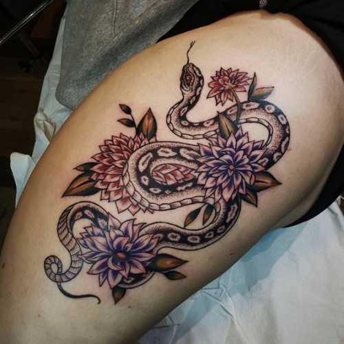 25 Ideas Embracing Color in Snake Tattoo Designs