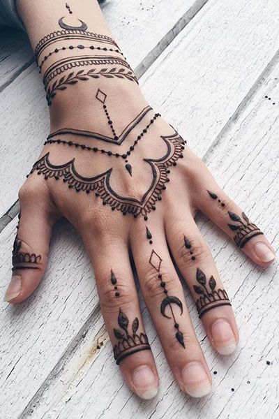 28 Stunning Henna Tattoo Designs for Hand, Arm, Back, and Leg Simple, Cute, Aesthetic Ideas