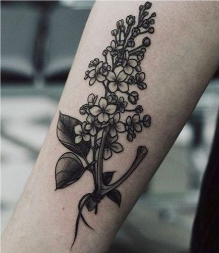 Elegant Lilac Tattoo Black and White 15 Ideas for : Embrace Minimalist Floral Art
