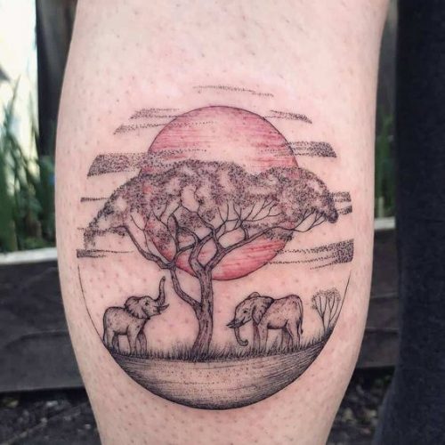 19 Elephant Tattoos with Raised Trunk Ideas