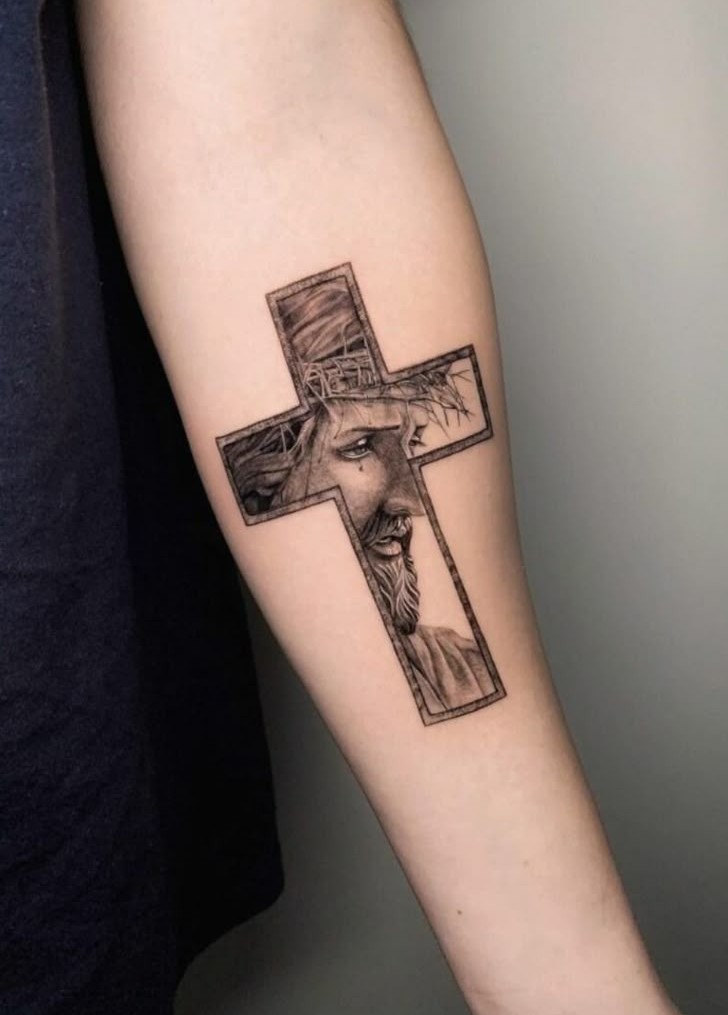 25 Jesus Tattoo Ideas : Sacred Heart, Virgin Mary, Fine Line, Sleeve for Women, Back, Forearm