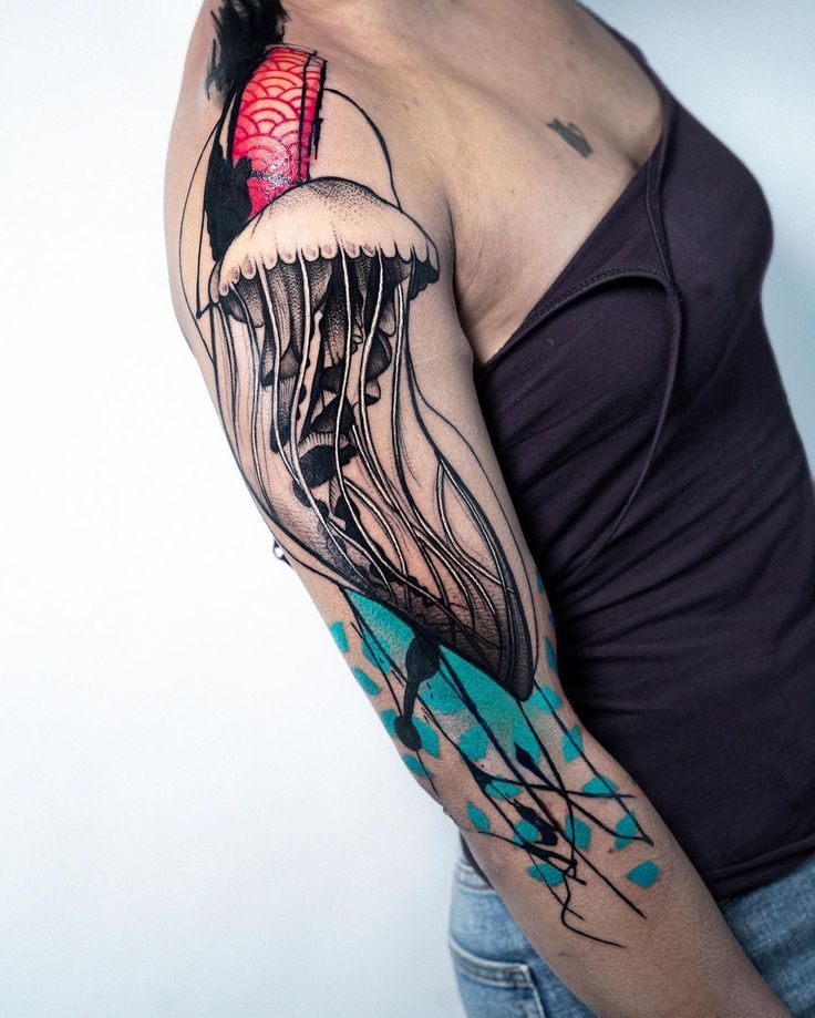 30 Jellyfish Tattoo Designs with Meaning and Style Flowing