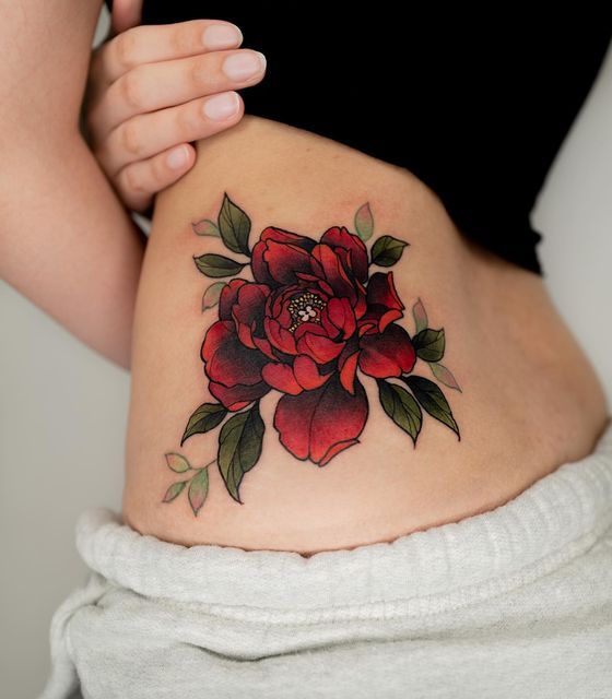 27 November Birth Flower Tattoo Ideas Featuring Chrysanthemums, Peony, Fine Line Designs