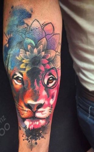 Watercolor Lion Tattoo: 20 Vibrant and Artistic Designs