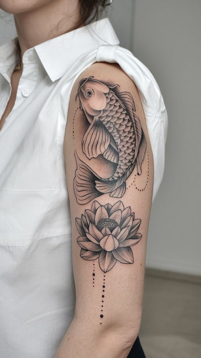 Explore 28 Unique Koi Fish Tattoo Ideas for : Minimalist, Japanese Style, Yin Yang, Fine Line