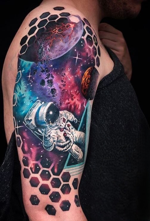 Astronaut Tattoo Ideas for Men and Women Minimalist, Stencil Outline, and Cosmic Designs