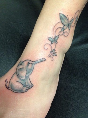 19 Elephant Ankle Tattoos Ideas