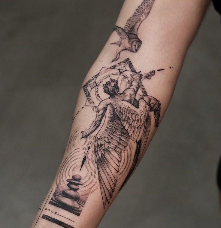 27 Powerful Icarus Tattoo Ideas for : From Bold Falls to Mythic Flight in Realism, Color, Line Art