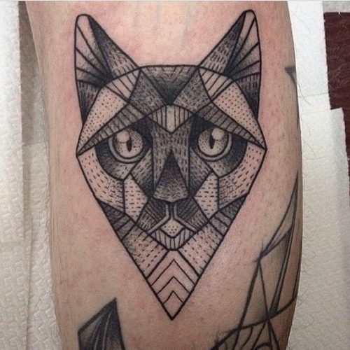 17 Geometric Cat Tattoo Ideas