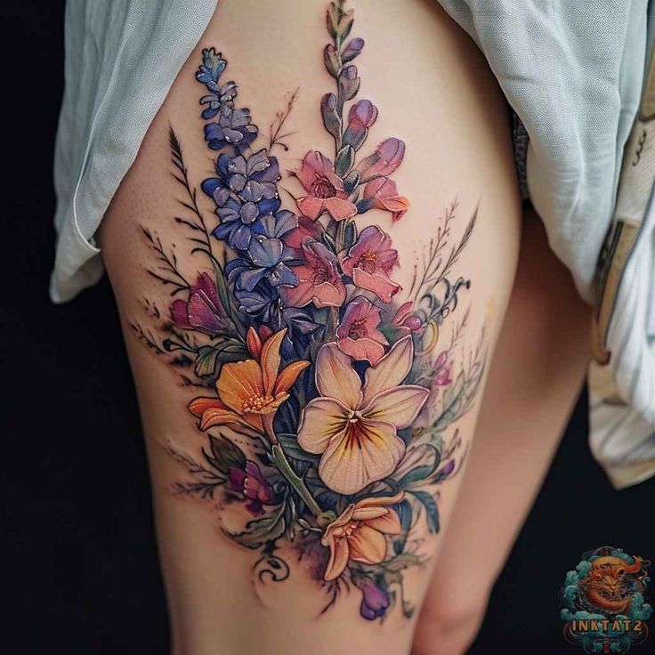 Discover 24 Stunning Flower Bouquet Tattoo Ideas: Delicate, Colorful, and Minimalist Designs