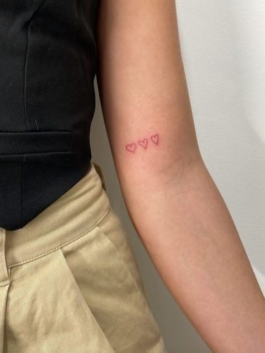 18 Three Hearts Tattoo Ideas for