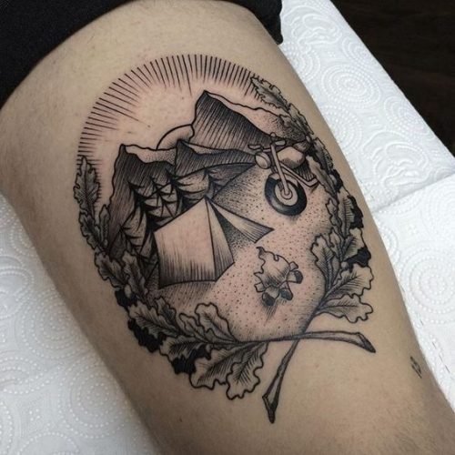 Discover the Great Outdoors on Your Skin: 20 Inspiring Camping Tattoo Designs for Nature Lovers in