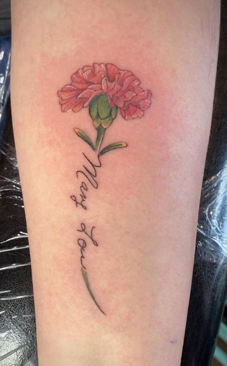 25 Carnation Tattoo Ideas : Traditional Designs for Women, Shoulder, Sleeve, Ankle & More