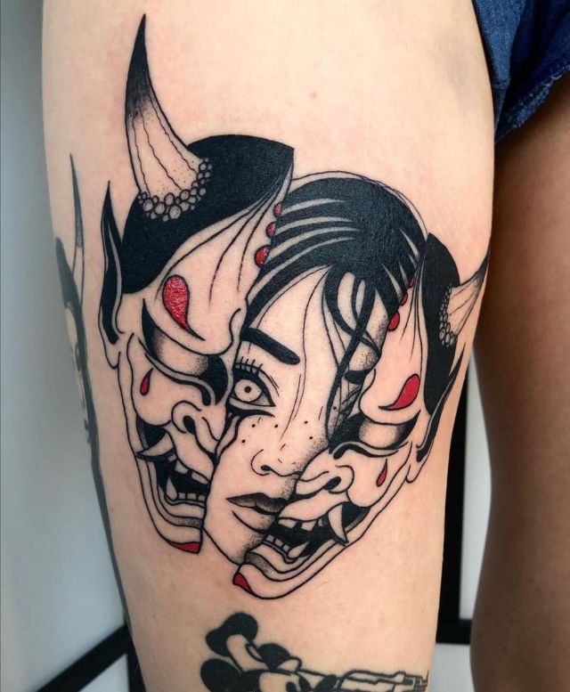 27 Oni Mask Tattoo Ideas Traditional Japanese Designs for Forearm, Chest, Sleeve, and Back