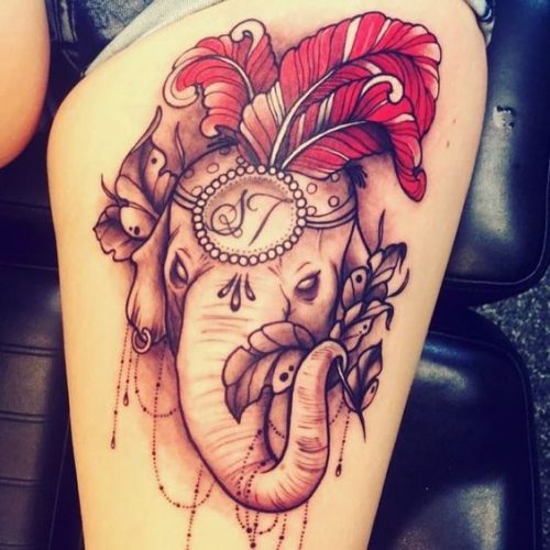20 Elephant Tattoos on the Hip Ideas