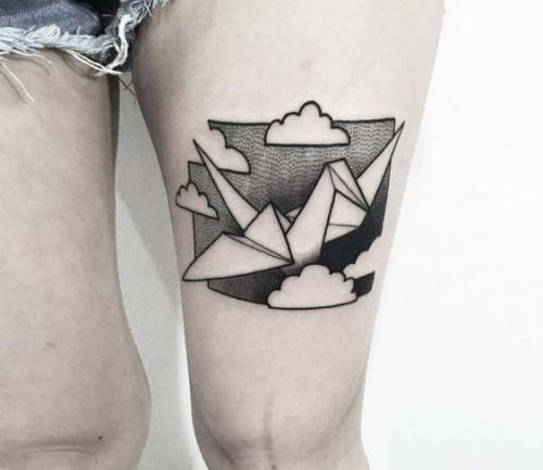 Explore the Art of Paper Folding with 18 Unique Origami Tattoo Ideas for – Creative and Colorful