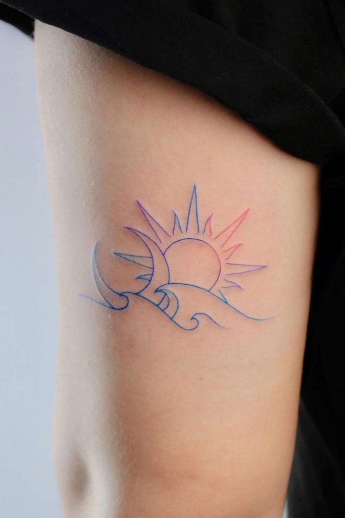 25 Sun Tattoo Ideas  for Men &#038; Women: Unique Designs &#038; Abstract Styles