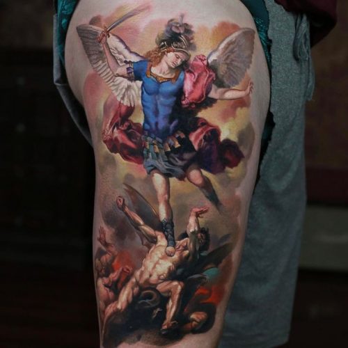 Discover the Divine Valor: 15 Inspirational St. Michael the Archangel Tattoo Designs for