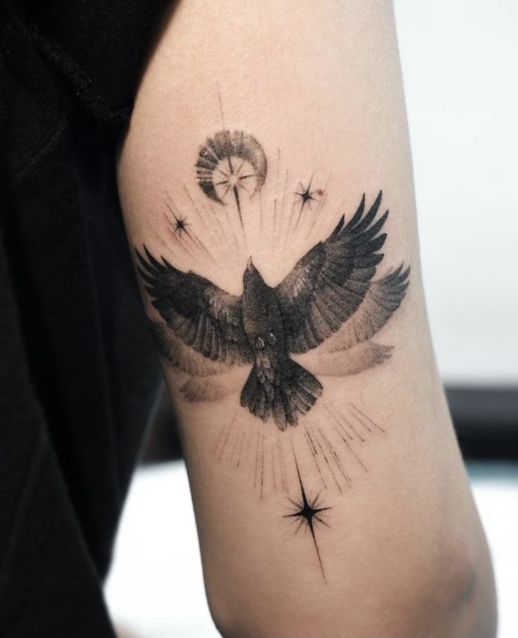 28 Unique Crow Tattoo Ideas Blackwork, Traditional, Flying, Viking, Sleeve, and Minimalist Designs