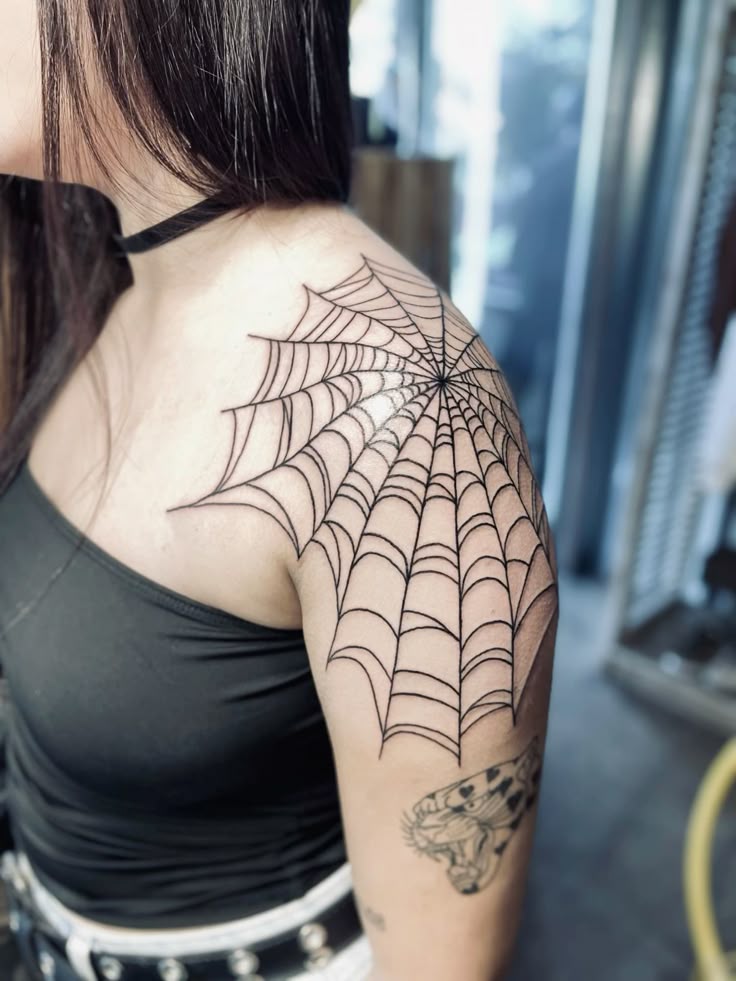 27 Spider Web Tattoo Ideas for Men and Women Shoulder, Full Sleeve, Stencil Designs