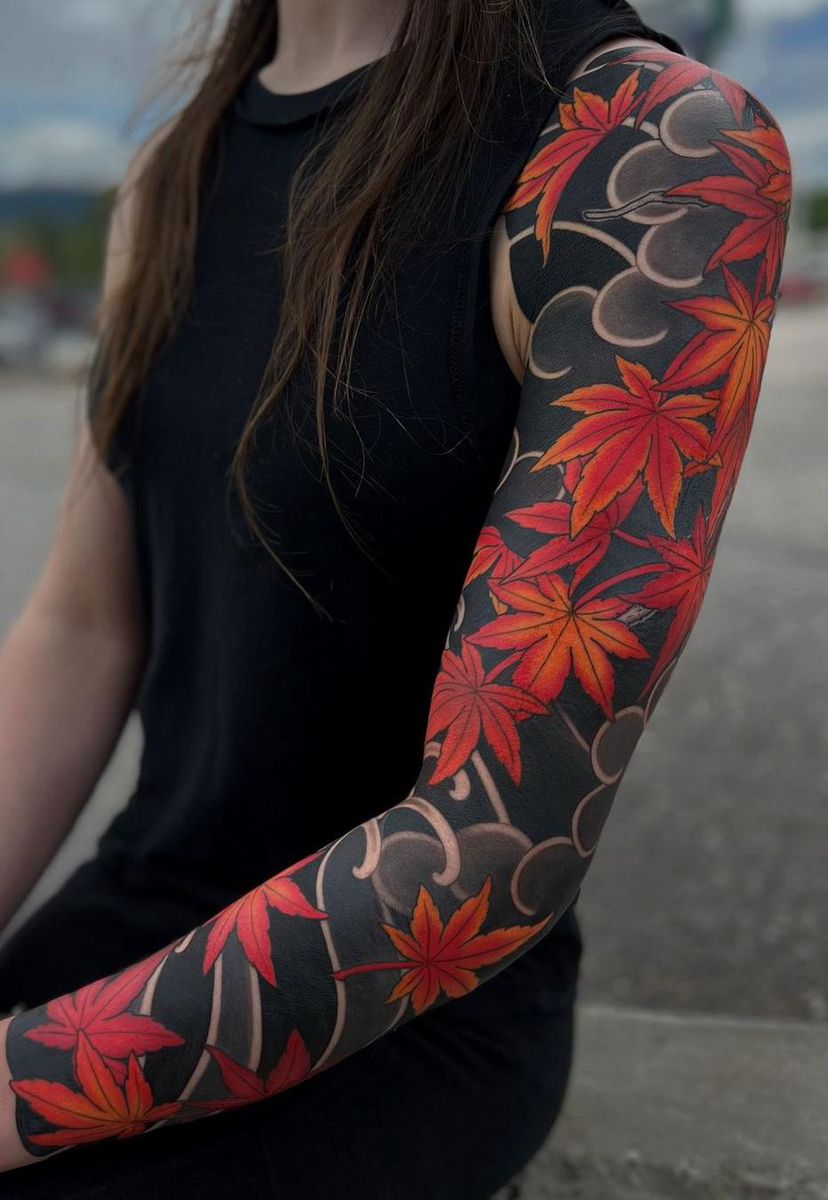 27 Leaf Tattoos Designs for Guys & Girls Fine line, Sleeve, Under breast & Autumn ink Concepts