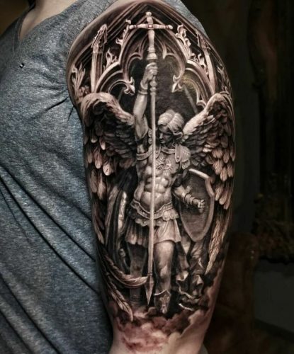 Discover the Divine Valor: 15 Inspirational St. Michael the Archangel Tattoo Designs for
