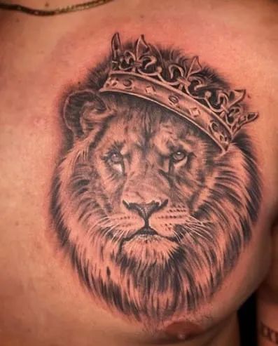 Roar with Confidence: 20 Lion Tattoo on Chest Design Ideas
