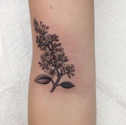 Elegant Lilac Tattoo Black and White 15 Ideas for : Embrace Minimalist Floral Art