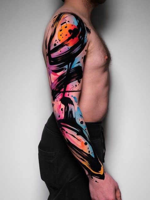 Abstract Tattoo Ideas : 30 Unique Designs, Fineline, Geometric & Black Work Designs