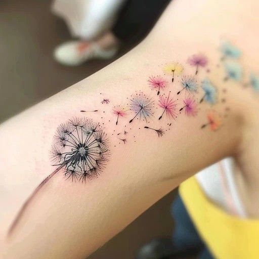 Dandelion Tattoo 24 Ideas with Fine Line, Fairy Blowing, Tiny Black and White Designs