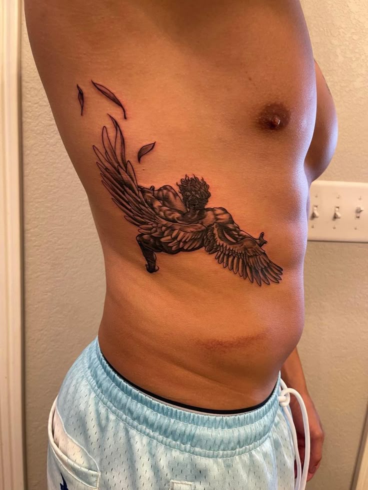 27 Powerful Icarus Tattoo Ideas for : From Bold Falls to Mythic Flight in Realism, Color, Line Art
