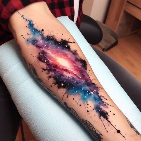 27 Galaxy Tattoo Ideas with Sleeve Designs, Black and Grey, and Cosmic Color Concepts