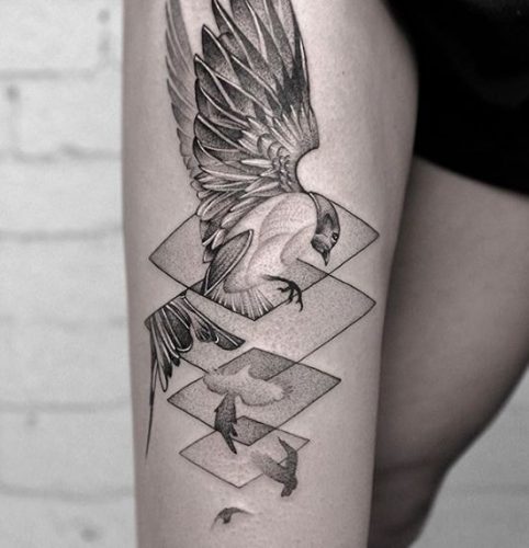 Discover 18 Stunning Geometric Bird Tattoo Designs for : Artistic Ideas for Men and Women
