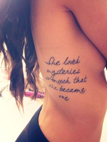 17 Trendy Rib Writing Tattoo ideas