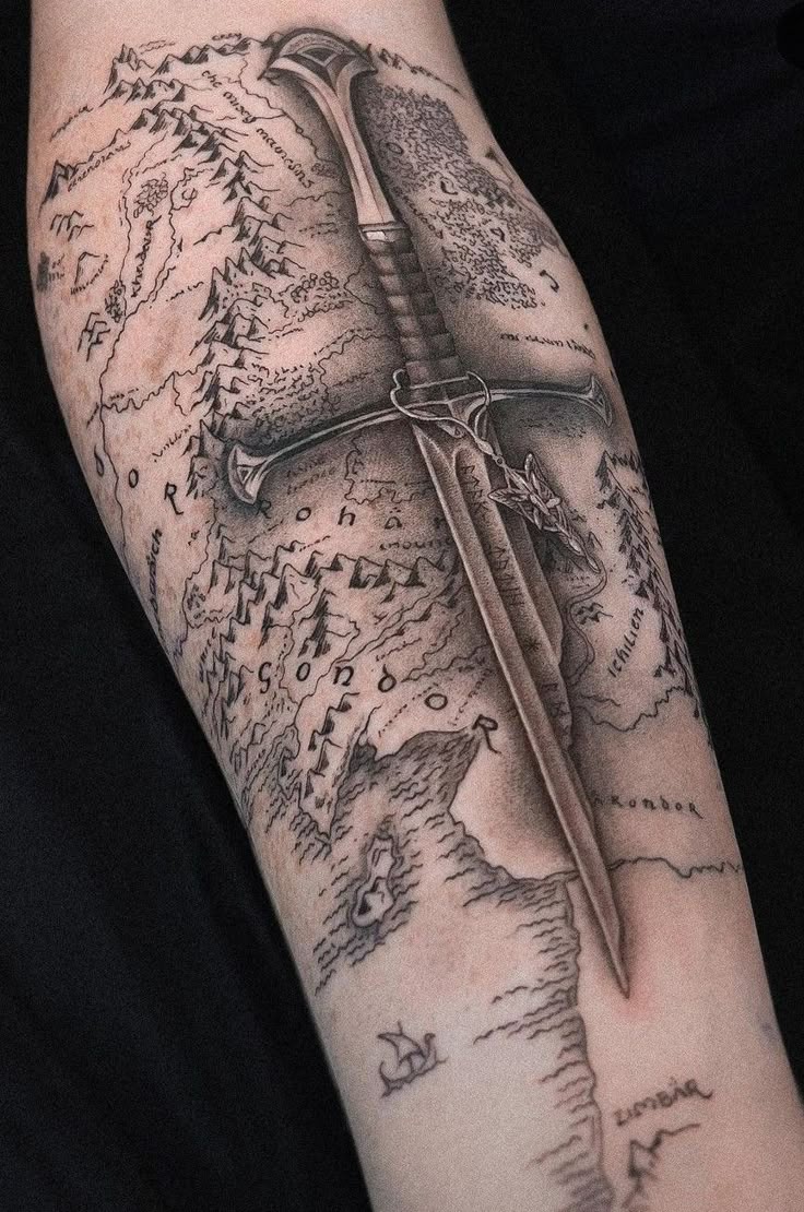 29 Lord Of The Rings Tattoo Ideas : Designs, Minimalist Symbols, Elvish Quotes, Sleeve Art