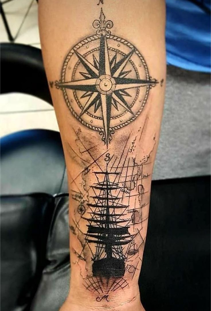 28 Compass Tattoo Ideas : Designs for Men and Women, Anchor, Traditional and More