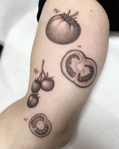 17 Juicy Tomato Tattoo Designs : From Minimalist to Traditional Artistry