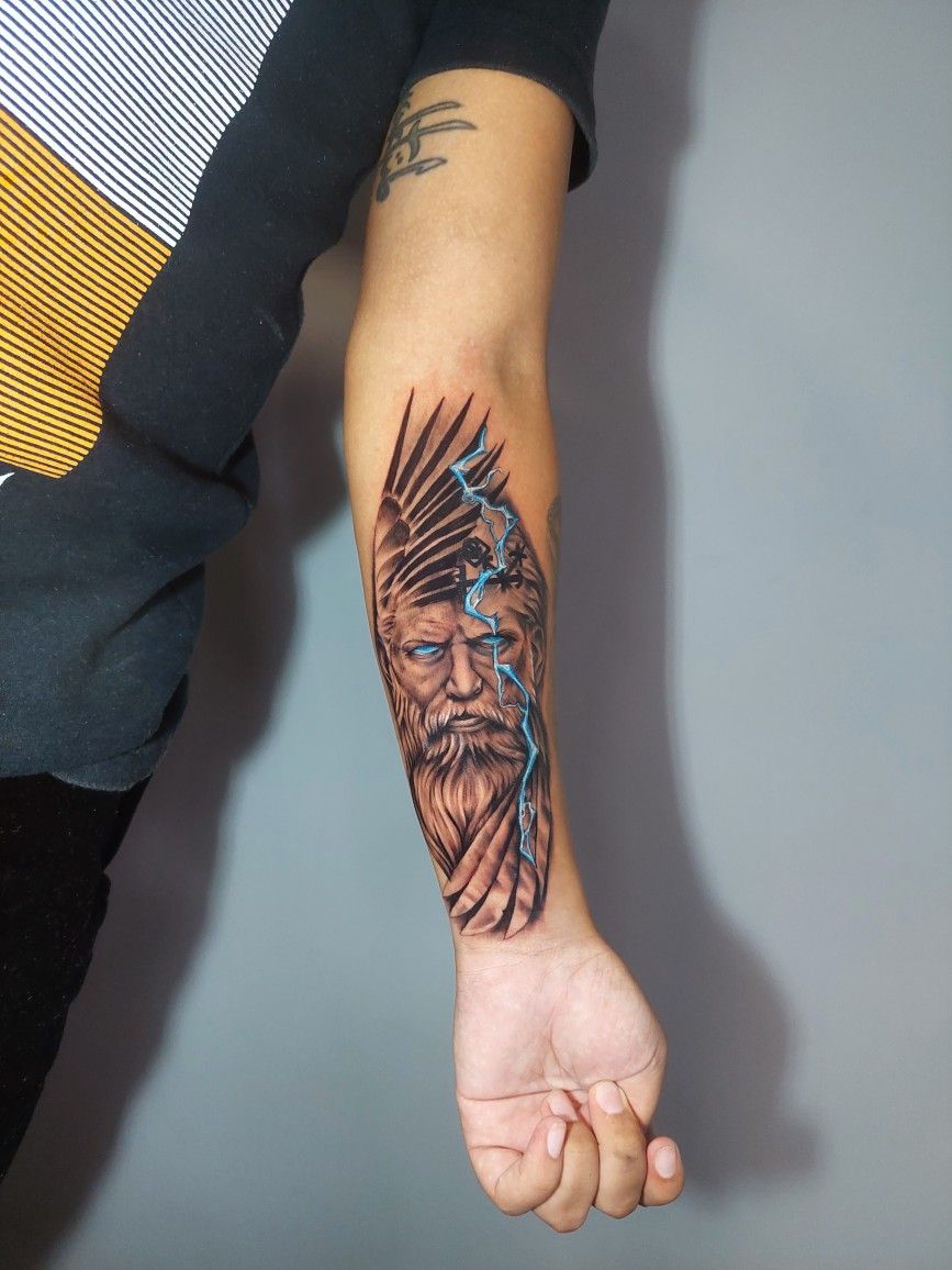 26 Zeus Tattoo Ideas for Sleeve, Forearm, and Full Back Designs with Greek Gods Mythology